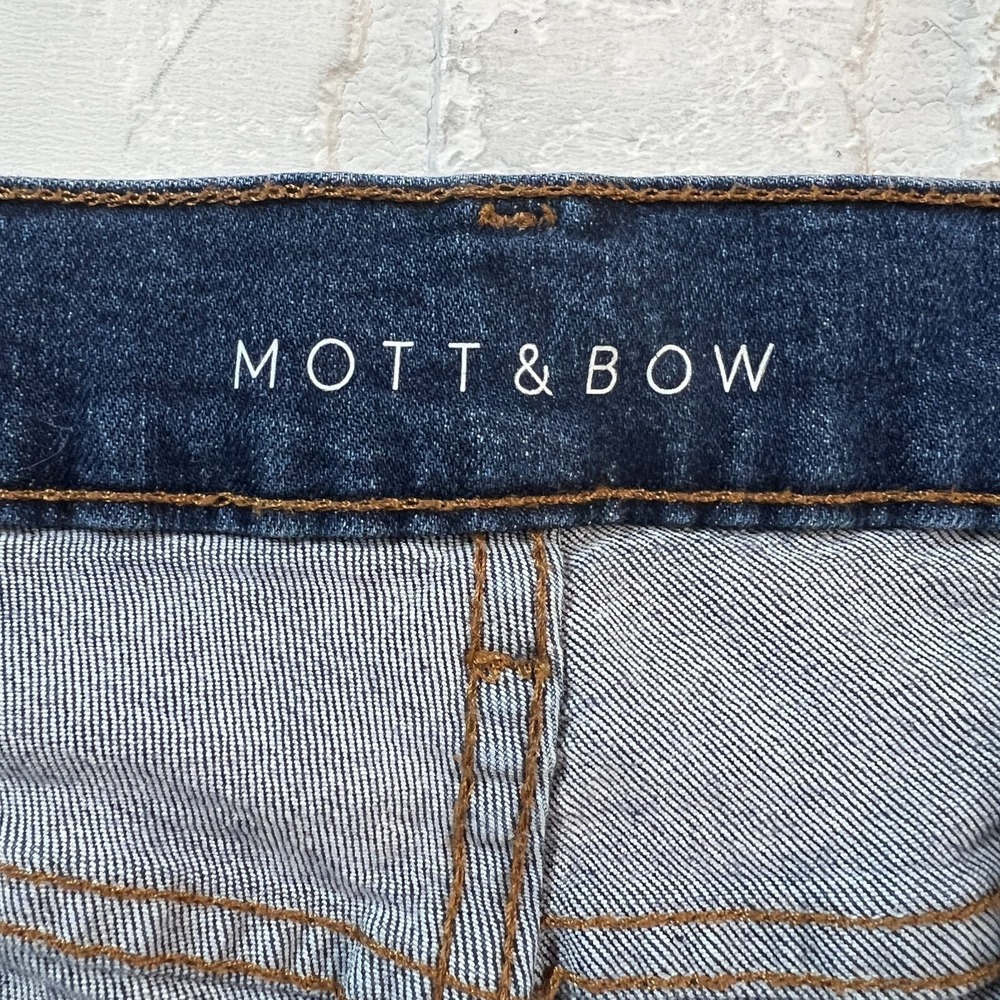 Mott & Bow Boyfriend Jeans Womens 30 Blue Dark Wash Denim Mid Rise Stretch 30x29 - Picture 5 of 14